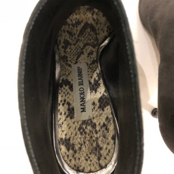 Manolo Peep toe suede booties - Picture 3 of 5